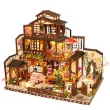 「花彩りの古き良き町家」ミニチュア ドールハウス ★完成品★