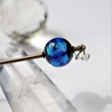 ほたる玉 かんざし とんぼ玉 一本簪 ホタルガラス 工芸品 蓄光ホタル玉の髪飾り ブルー