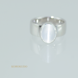 キャッツアイ・ムーンストーン　シルバーリング