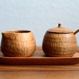 山桜のシュガーポット＆ミルクピッチャー＆トレイ　3点セット