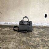 限定生産!!オイルレザーミニショルダー（ダークグレー×金具マットシルバー）