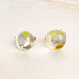 ガラス おさんぽ ピアス ／ イヤリング 一粒 シンプル 小さめ ギフト