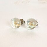 ガラス おさんぽ ピアス ／ イヤリング 一粒 シンプル 小さめ ギフト