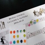 音符で作る結婚式のゲストブック　猫の楽団の楽譜ウェディングツリー