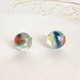 ガラス おさんぽ ピアス ／ イヤリング 一粒 シンプル 小さめ ギフト