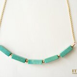 チューブカットターコイズのネックレス