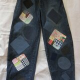 リメイクのジーンズ（パッチワーク風）0188