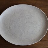 灰釉　楕円皿