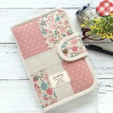 ＜受注販売＞◆母子手帳ケース（Mサイズ）お薬手帳や通帳にも◆フラワー＆ピンク