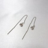 ロングピアス 本ロジューム アメリカンチェーンポスト＆4mm ラインストーン ANGEL FACTORY agf-109