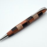【寄木】手作り木製ボールペン スリムライン CROSS替芯の画像