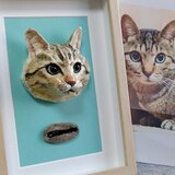 うちの子で額装レリーフ、オーダーメイドでお作りします。(参考:キジトラ猫ちゃん)