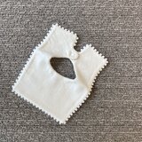 new：2way attached collar square white ×  ponpon：ベビースタイ 8重ガーゼ