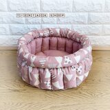 【受注生産】深めでスッポリ！シンプルなペットベッドMサイズ(リボン柄・ピンク)