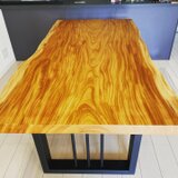 欅一枚板テーブル　アイアン脚仕様