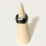 Old Glassボタン　ワイヤーリング