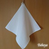 刺し子のふきん　角亀甲つなぎ★白無垢★
