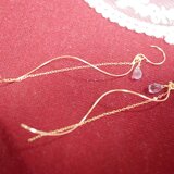 2月誕生石 アメジストとチェーンのスクリューピアス