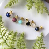 オープン記念【silver925 18KGP】天然石プチっとキャンディピアス