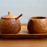 山桜のシュガーポット＆ミルクピッチャー＆トレイ　3点セット