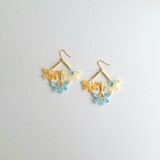 「ŞAKA ŞAKA」 -FLOWER FORTUNE PIERCE- light blue×ivoire