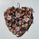 プリザーブドフラワー＆ドライフラワーハートリース　枯れないお花　