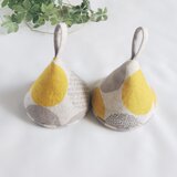 〖New〗☆北欧柄三角鍋つかみ（グレー × イエロー）☆