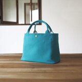 しかく トートバッグ /　帆布・ターコイズ