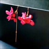 プリザーブドアジサイのピアスmini/ボルドー