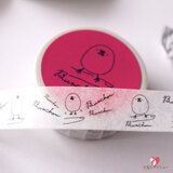 「手乗り文鳥マステ」文鳥のくちばし色パッケージ＊モノトーン・ホワイト / 幅1.5cm×10m