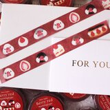 「ベリーレッド / マスキングテープ」煮詰めたジャム仕立て 文鳥&苺のお菓子マスキングテープ