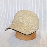男女兼用  麻のブレード素材の上品なキャップ  ナチュラル