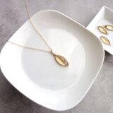 天然石のネックレス ■ ローズカット マーキス ■ 蜂蜜みたいなシトリン