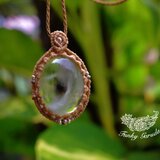 スモーキッシュなお花★ガーデンクォーツ マクラメペンダントgarm101