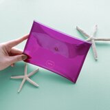 大人フェミニンなマスクケース　＜ディープパープル＞　丸ごと洗えるPVC素材のマチなしポーチ