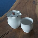 絞り出し急須セット　白