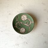 若草色釉　果実紋皿の画像