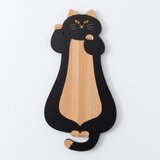 猫雑貨・ねこまみれ｜木製ロングコースター/プレート【 来福招福】