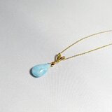 K18 ラリマーのシンプルペンダントトップ