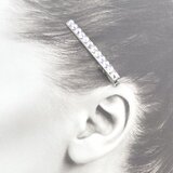 キラキラ スワロフスキー デコ ヘアクリップ  ヘアピン ヘアアクセハンドメイド　オーロラ　シルバー　髪留め　