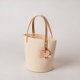 本革ハンドル　サークル　TOTE ！　OFFーWHITE♡の画像