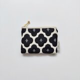 mont bouche フランス生地の花柄ポーチ（黒S）