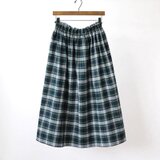 【特価・即納】タータンチェック ロングスカート（ドレス・タータン）グリーン チェック 起毛
