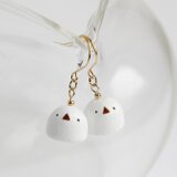 木製シマエナガピアス