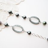 ダークグリーン＊リングロング  ピアスセット