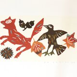 「狐とカラス」（エディション版画 シート）