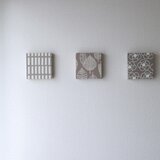 12x12cmちいさなファブリックパネル3点セット グレージュ