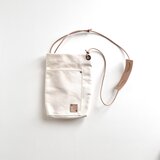 帆布ポシェット(生成り)スマホポシェット　サコッシュ　ポケットたくさん　ツールバッグ