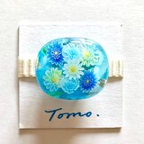 《ガーベラとカーネーション》　帯留め　とんぼ玉　花　着物　縁起物