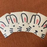 ポチ袋2023年卯年！卯フェイス9×9お札二つ折りお正月お年玉袋４枚セット干支の画像